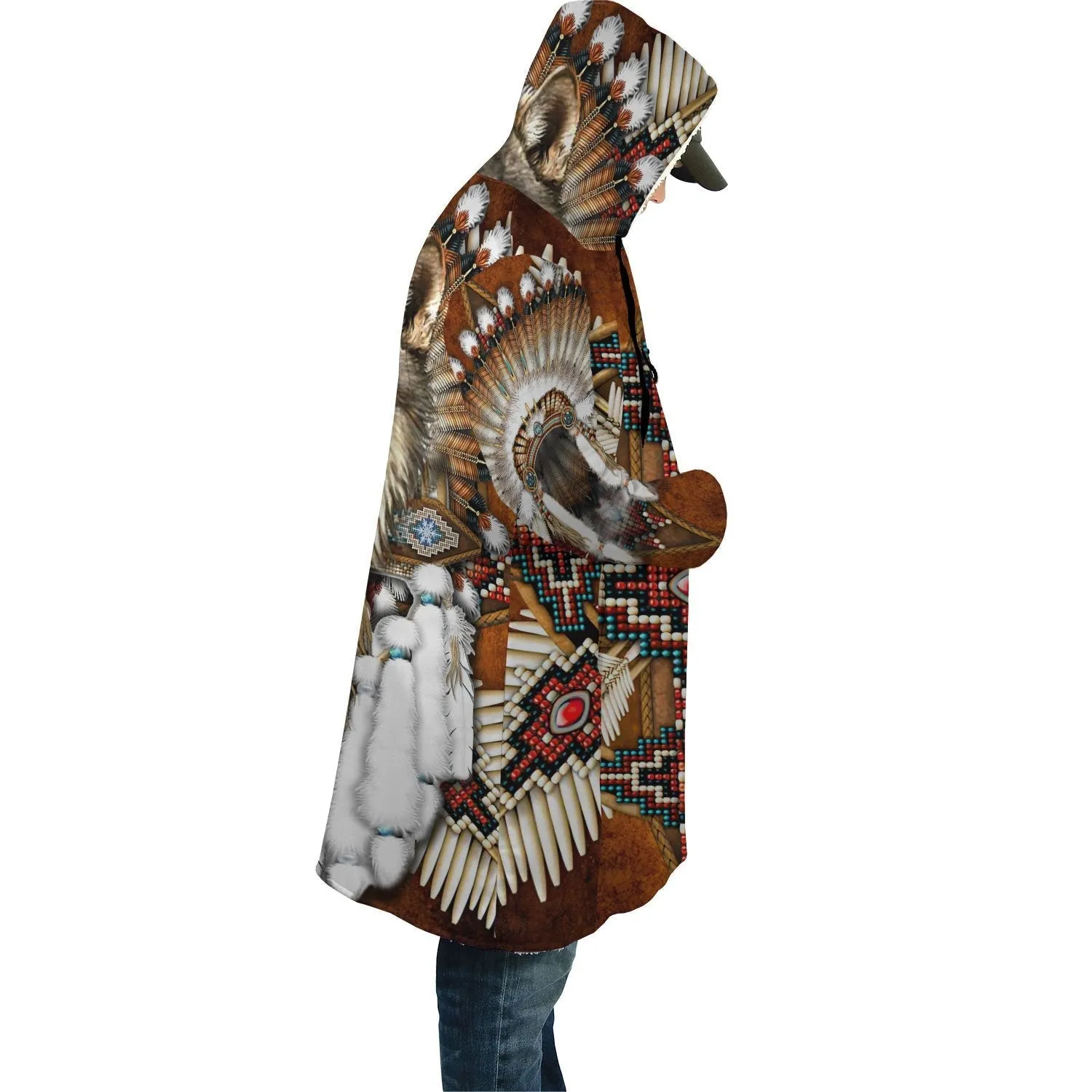 Amazing Wolf Feather Native Cloak WCS