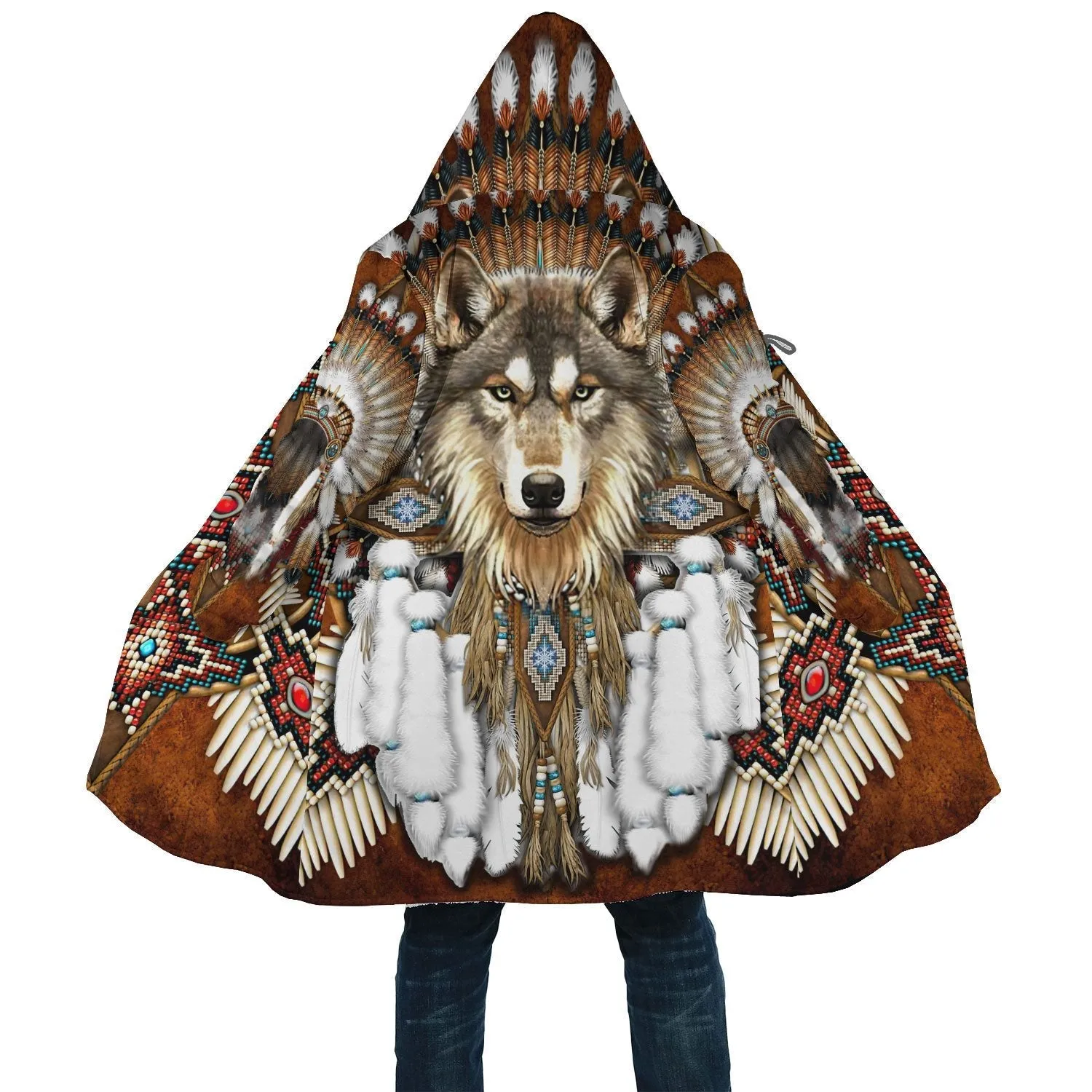 Amazing Wolf Feather Native Cloak WCS