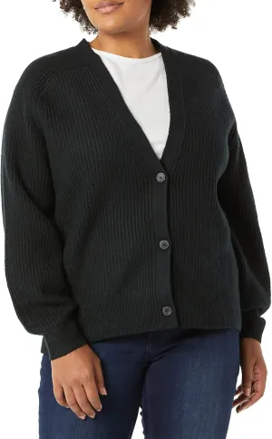 Amazon Essentials Women's Soft Touch Ribbed Blouson Cardigan