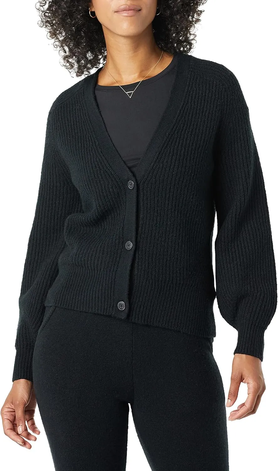 Amazon Essentials Women's Soft Touch Ribbed Blouson Cardigan