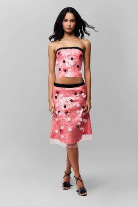 Wrap Front Ambroise Sequin Skirt