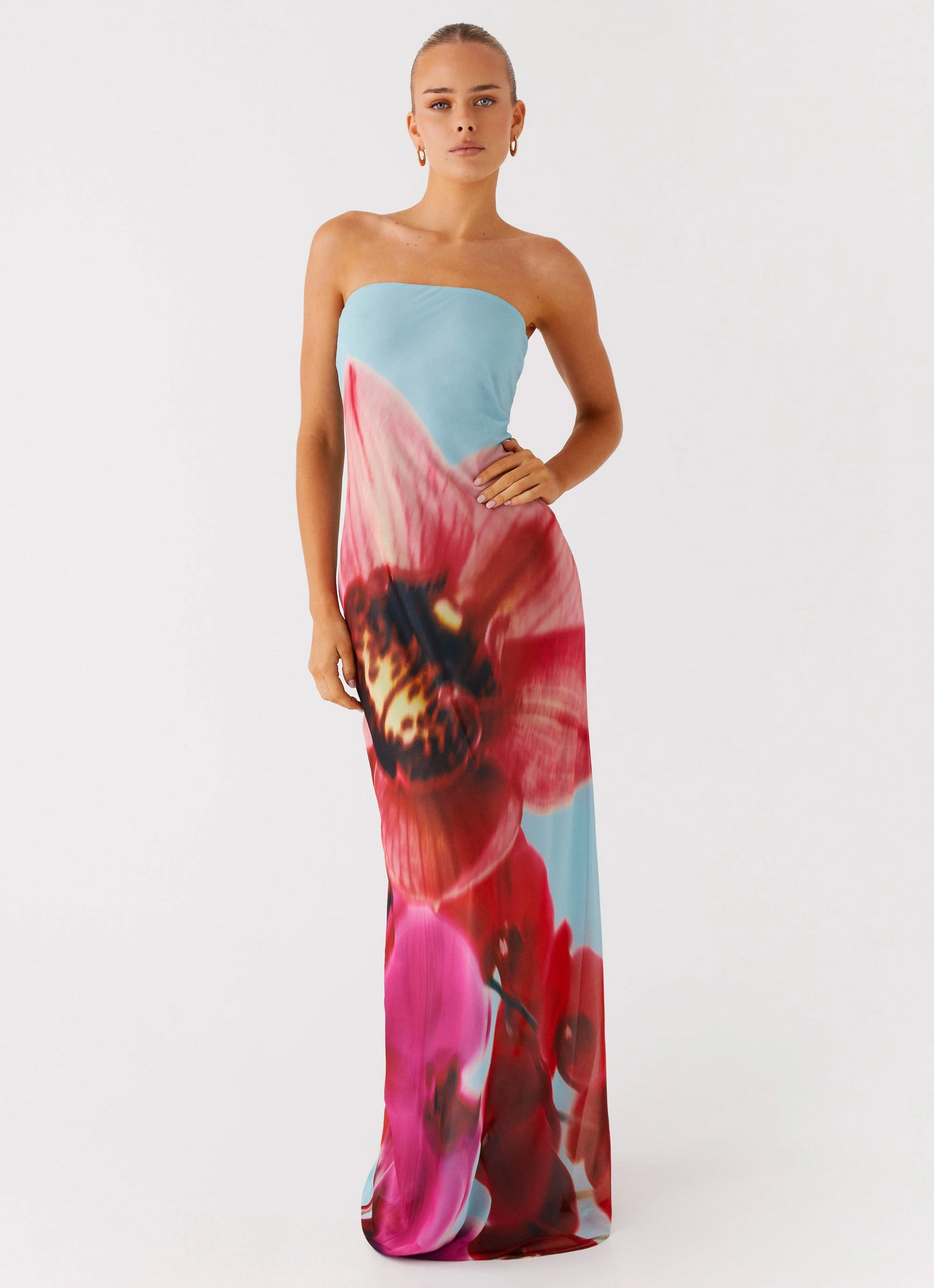 Comfy Fit Wear Amelle Maxi Dress - Turquoise Bloom