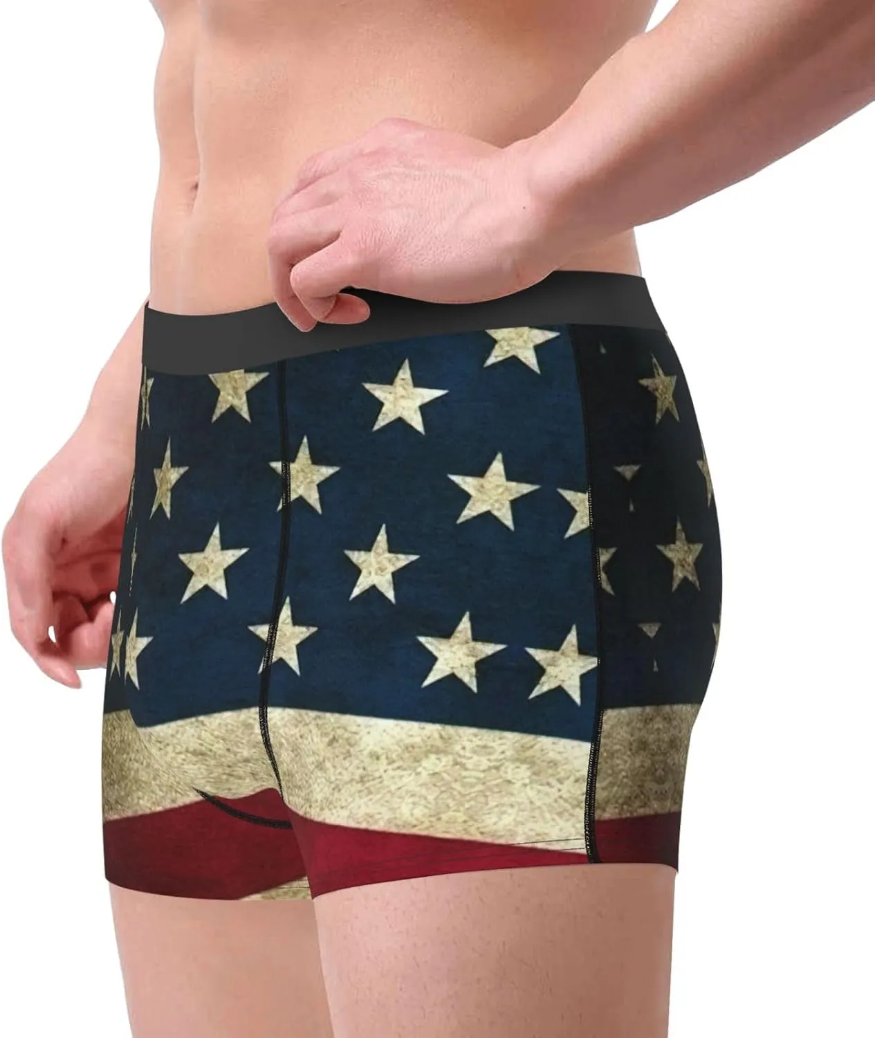 American Flag Boxer Briefs, Moisture Wicking & Breathable,Underwear for Men