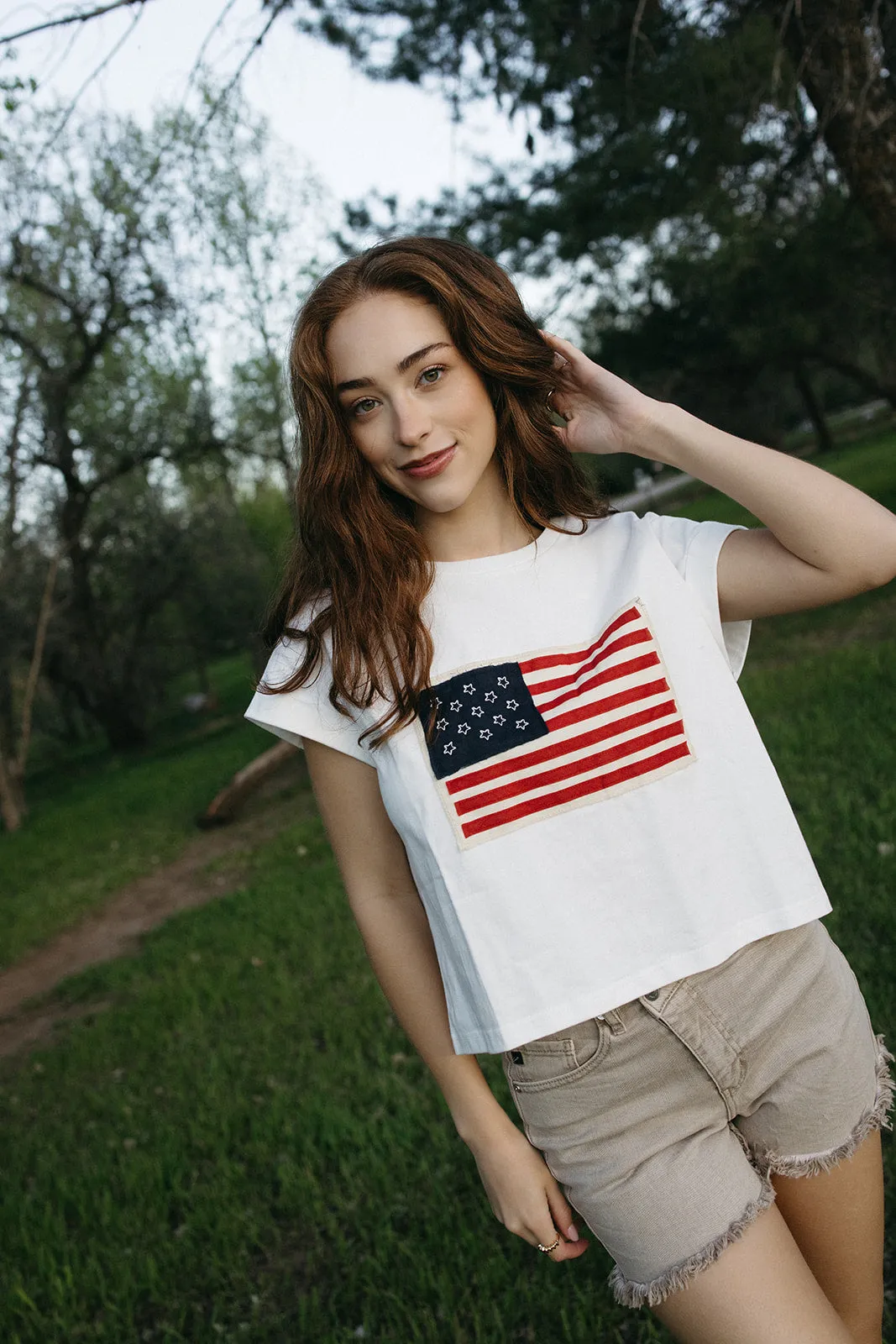 Modern Polo American Flag Tee