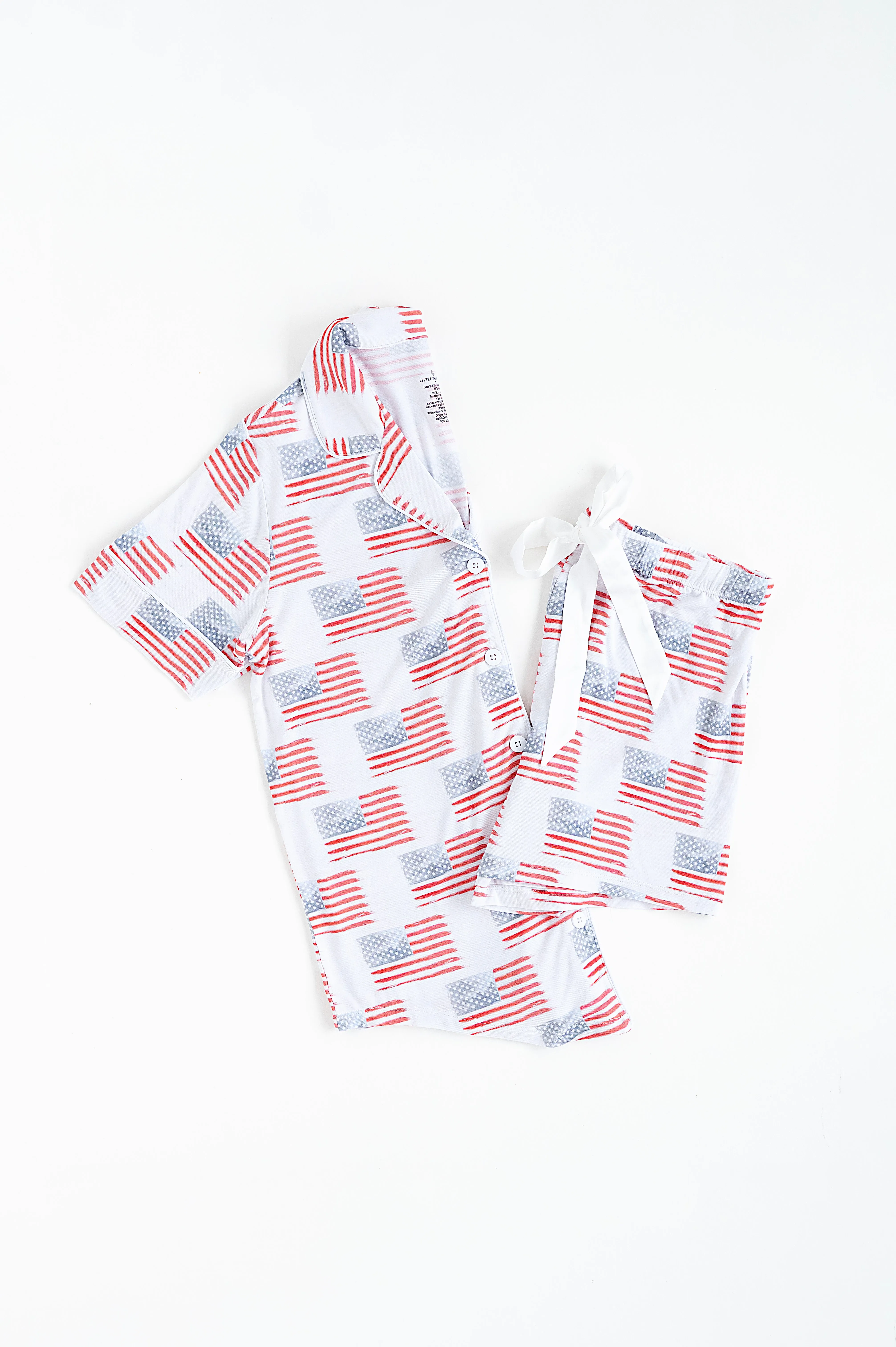 American Flag Women’s Button Down Short Set