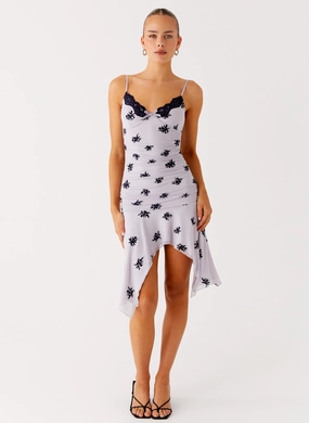 Amor Flock Hanky Mini Dress - Lilac Trendy Everyday Cool Layers