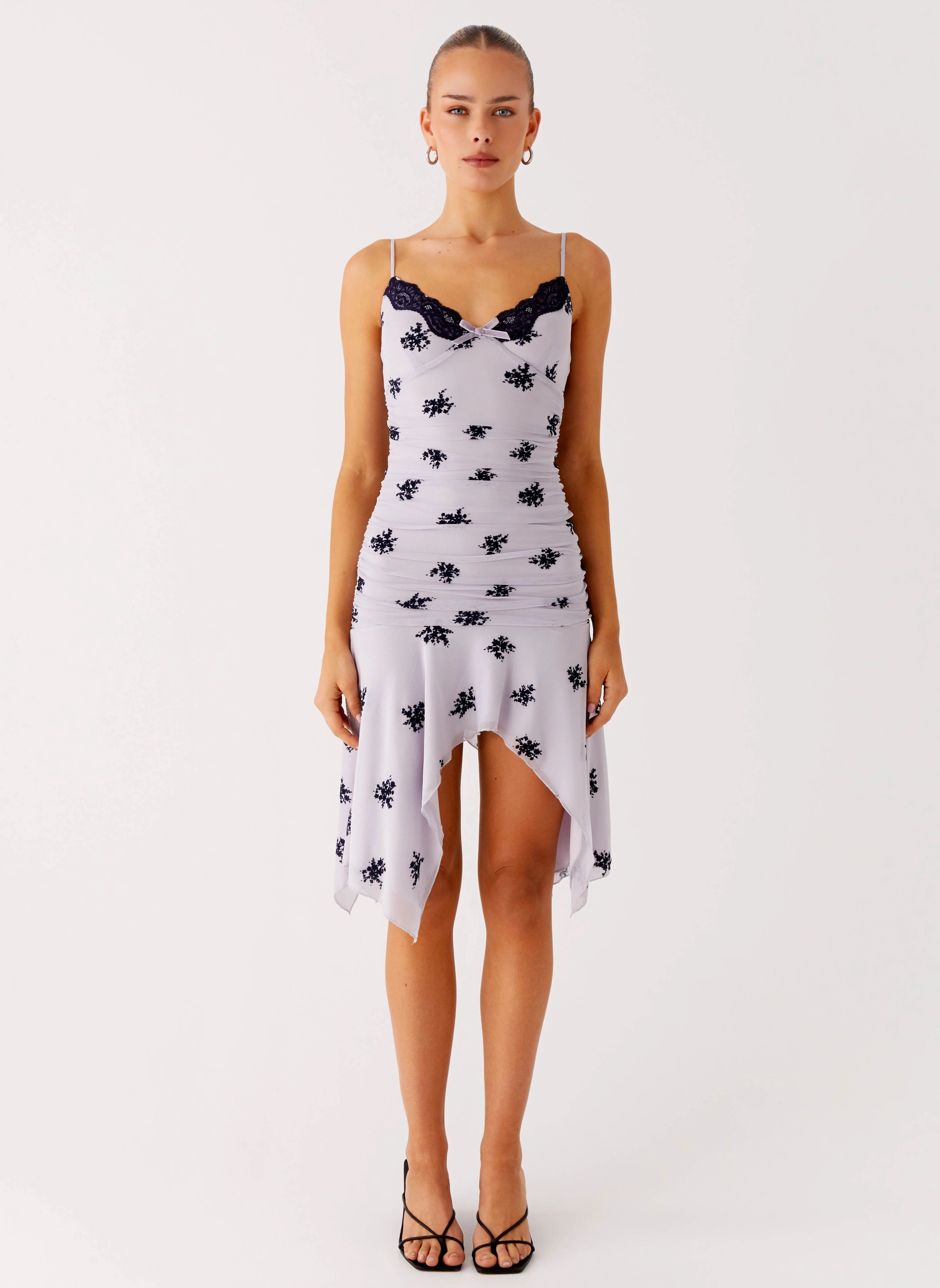 Amor Flock Hanky Mini Dress - Lilac Smooth Shape