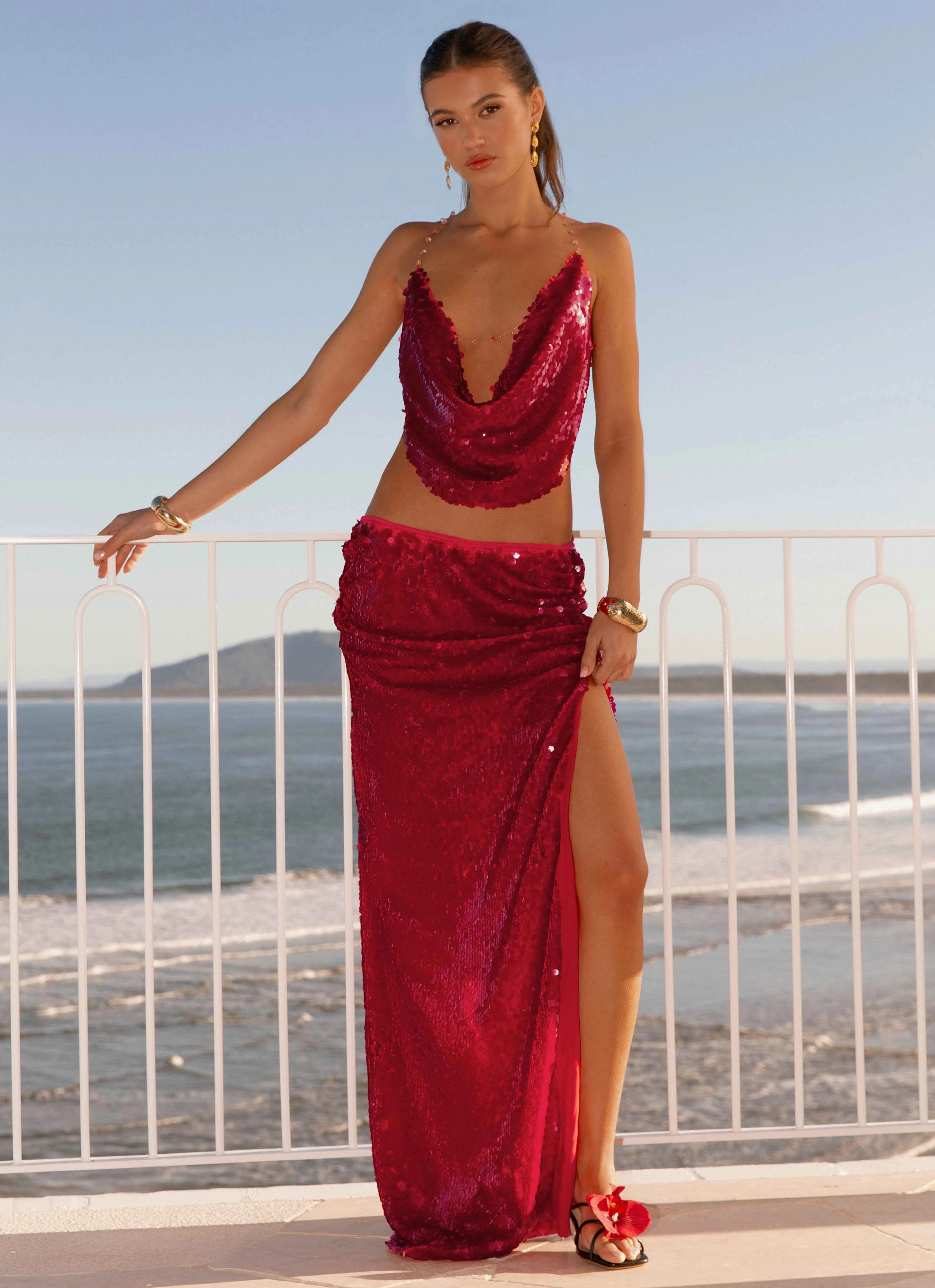 Amosa Maxi Skirt - Fuchsia No Fuss