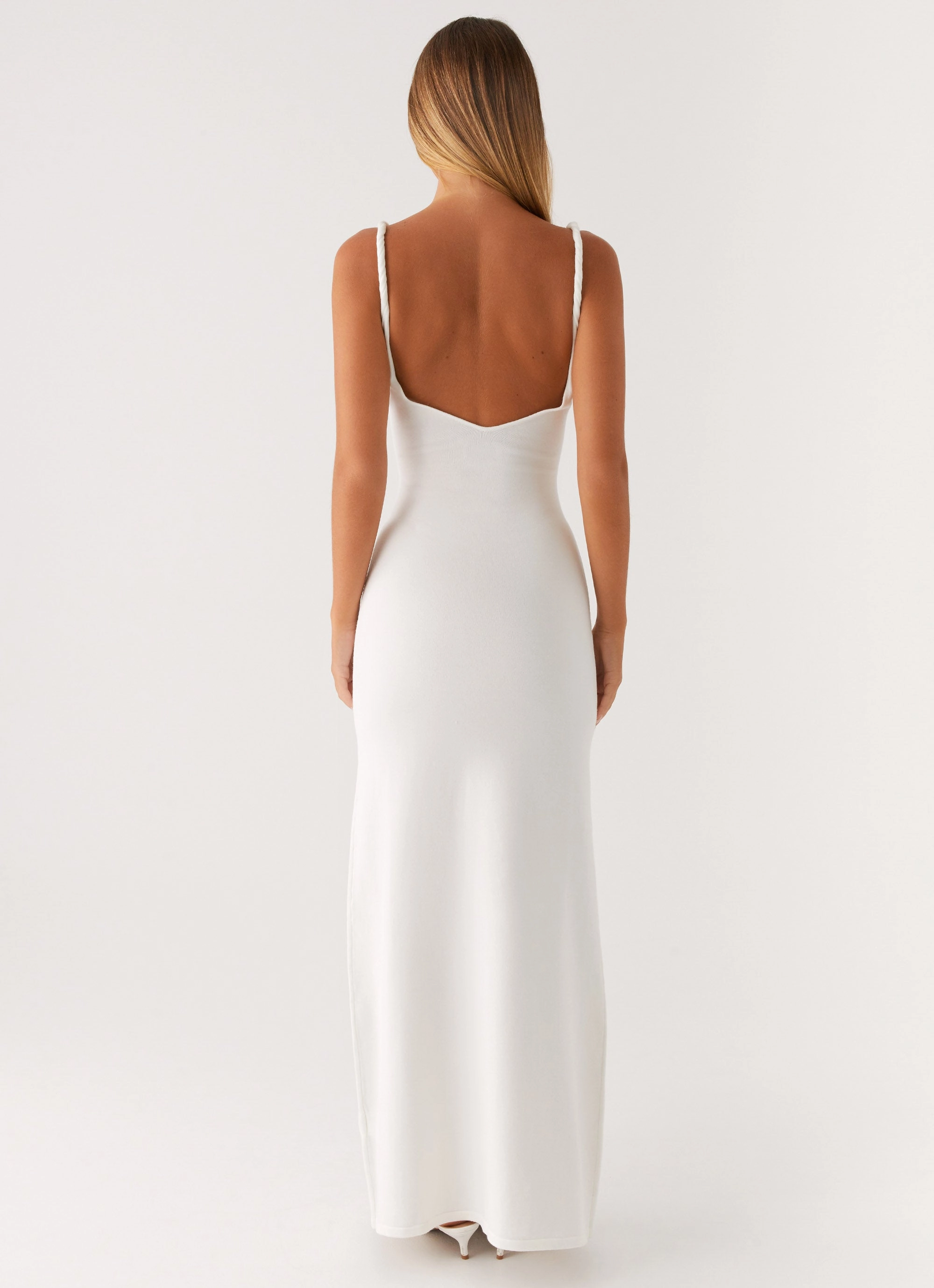 Anastasia Maxi Dress - Ivory Smart Texture Flattering Cut Wear