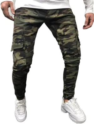 Andongnywell Mens Skinny Stretch Destroyed Denim Pants Ripped Slim Fit Trousers Stretch Knee Pocket Jeans