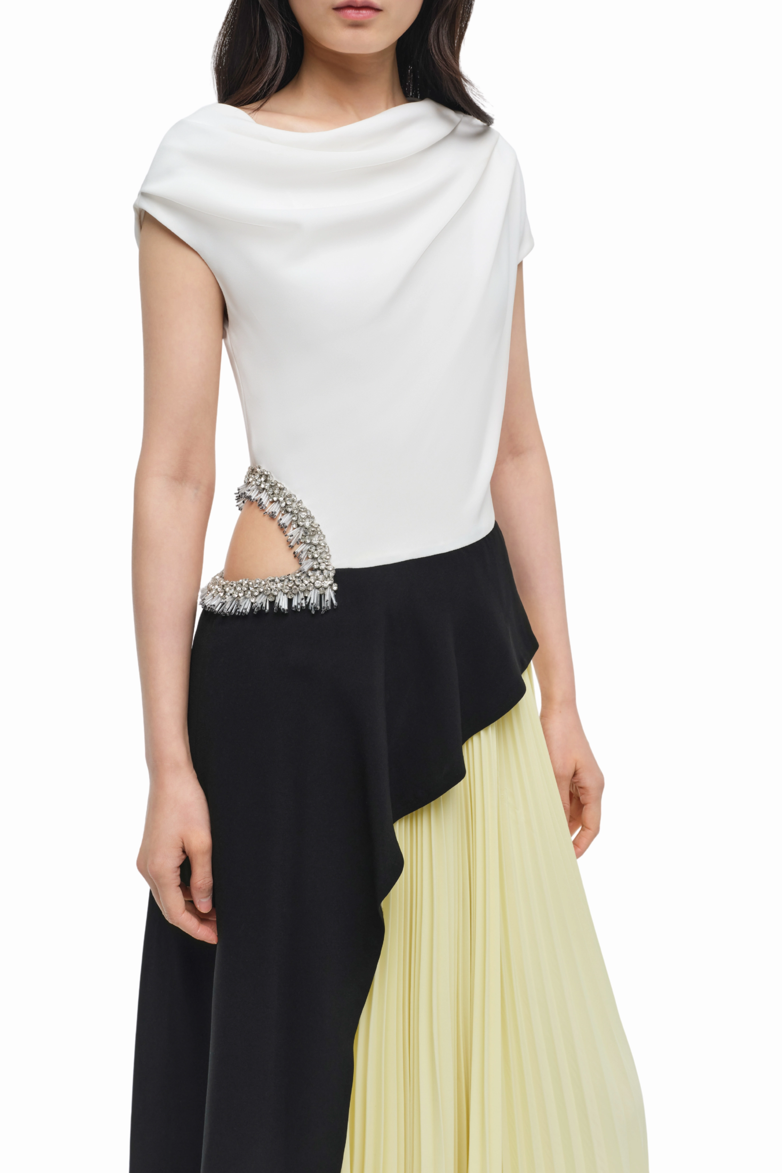 Open-back Cool Texture Andromeda Midi Dress