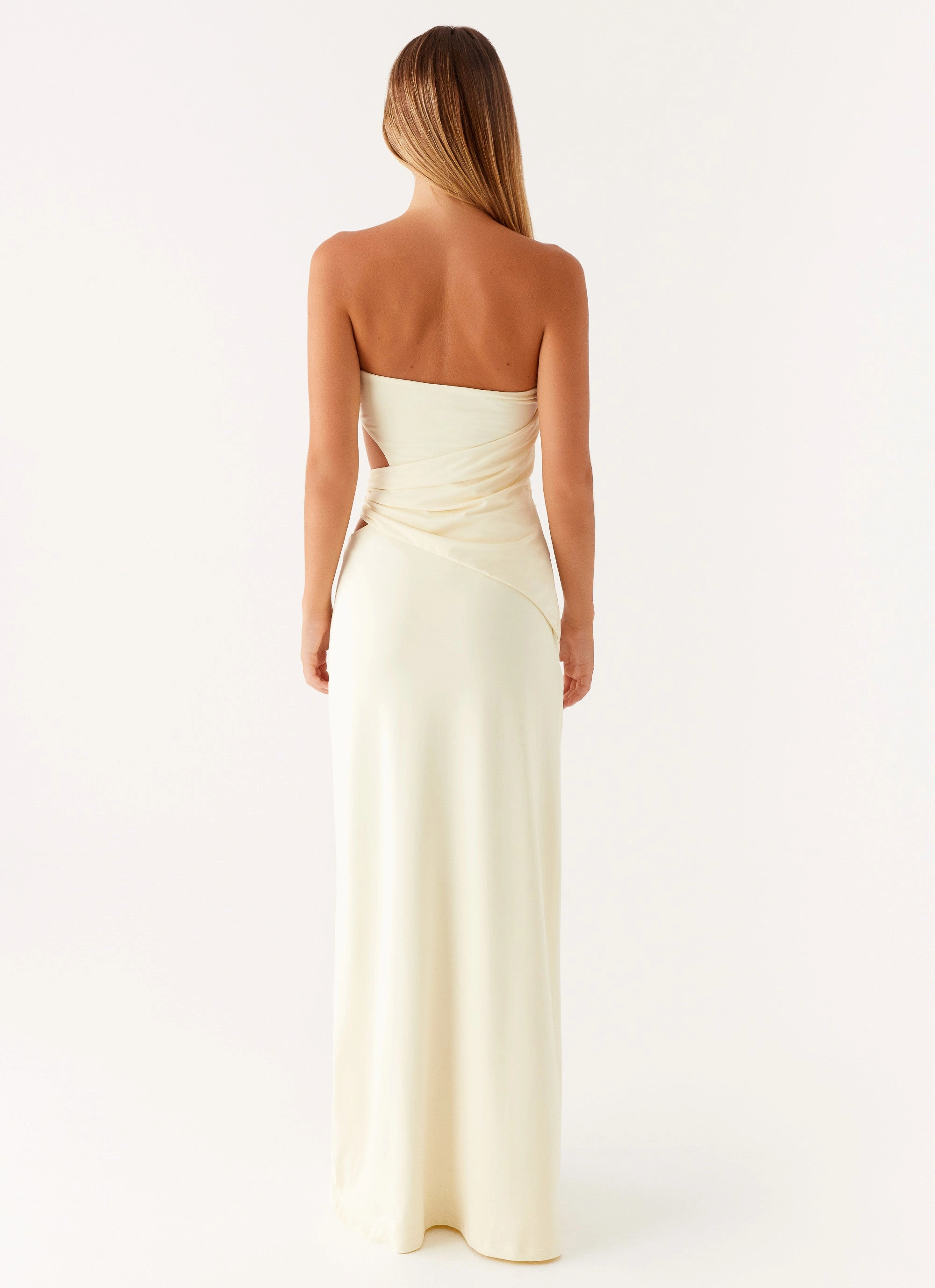 Anetta Maxi Dress - Yellow Comfortable Waist Design Fit Dreamy Drape