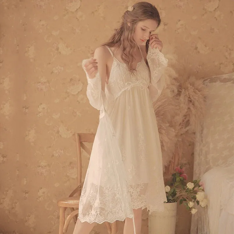 Angelic Delicate Nightgown (2-Piece Set)