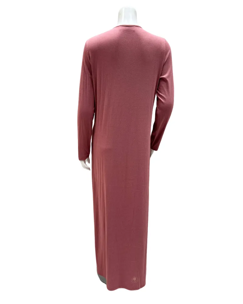 Angelice Salmon Logo Ribbed Modal Nursing Nightgown