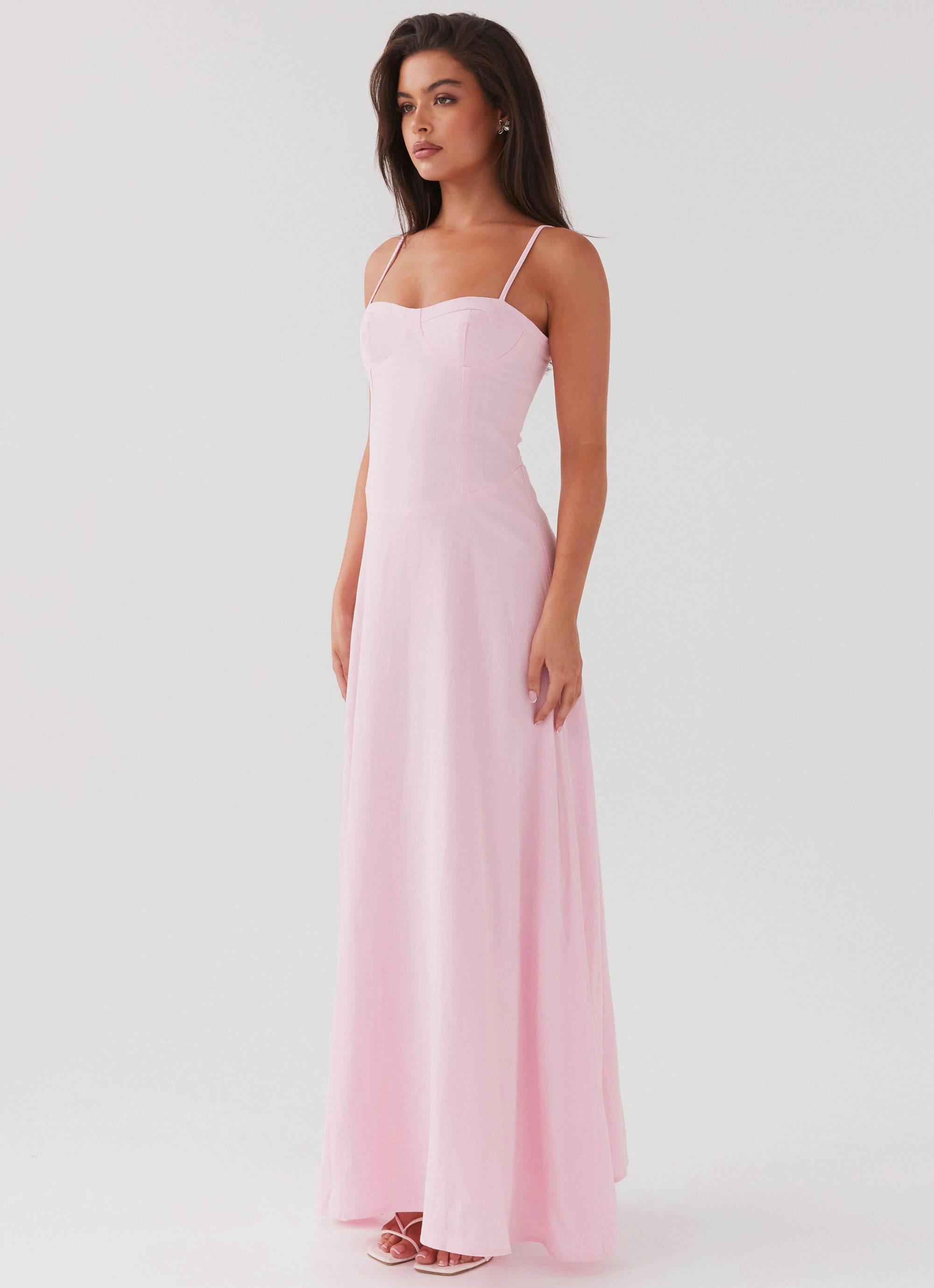 Dreamy Motion QuickDryTechnology Angelina Linen Maxi Dress - Pink Petal