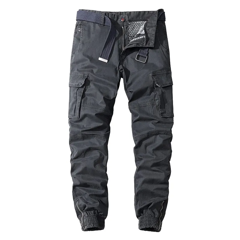 Angelo Ricci™ Fashion Pants Multi-Pocket Casual Joggers