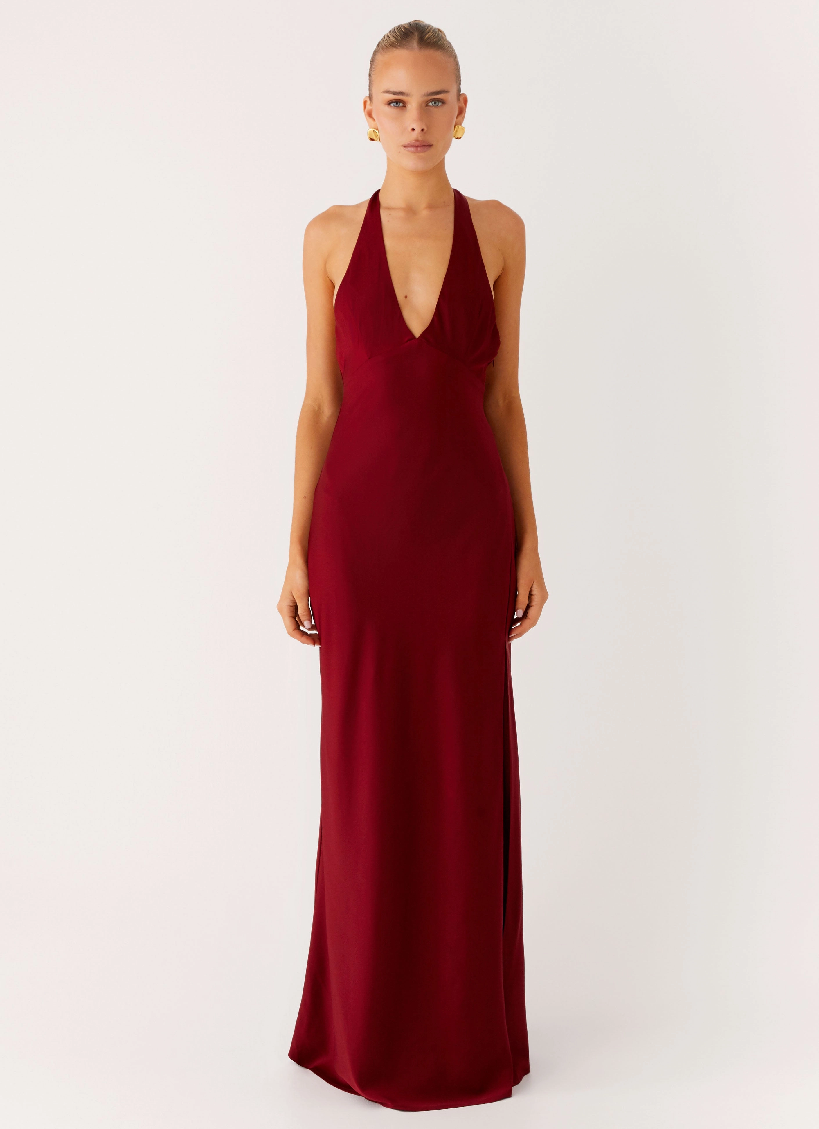 Dreamy Silhouette Angie Maxi Dress - Burgundy