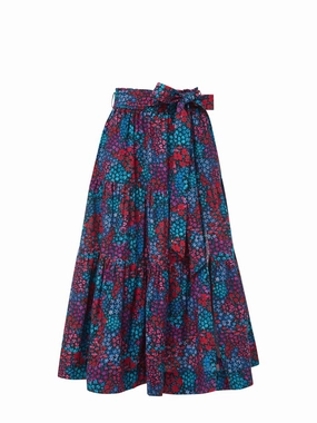 Jenni Skirt In Bloom Comfy Style Contrast Stitching