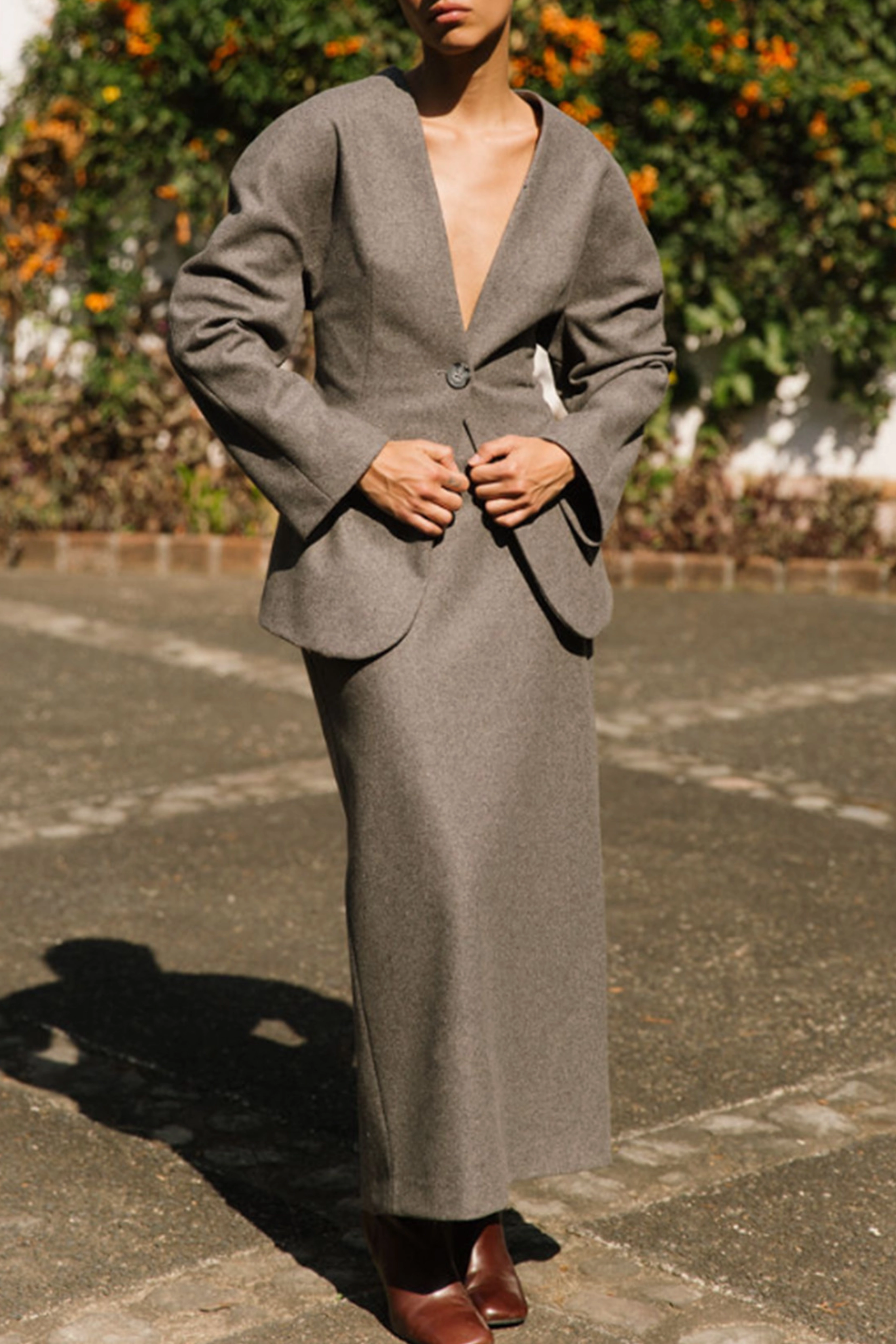Ankle Skirt Elegant Texture