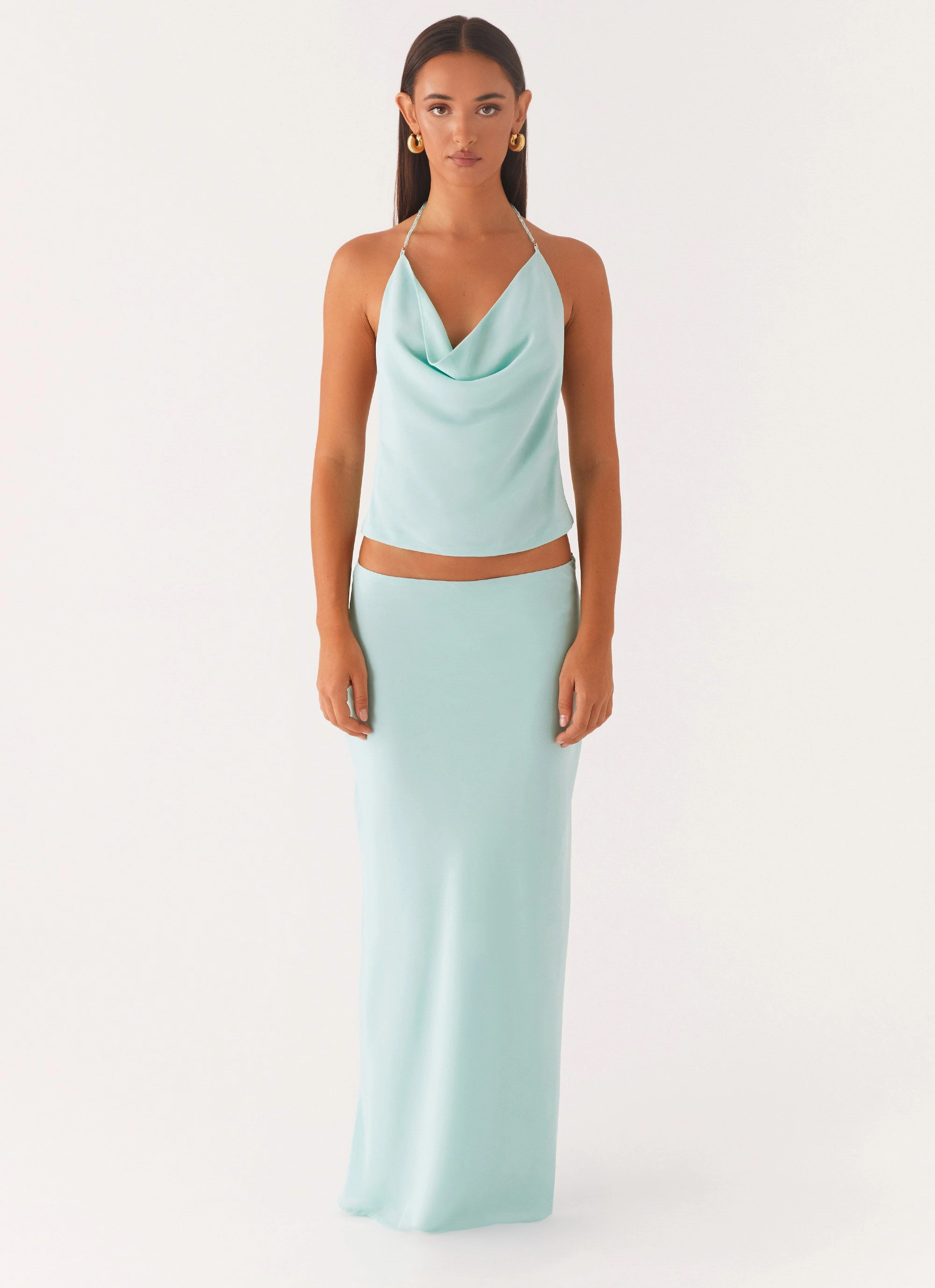 Cultural Event Another Life Chiffon Maxi Skirt - Pale Blue