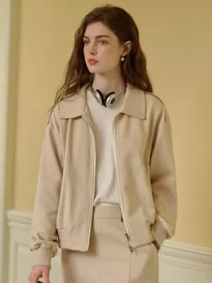 Chloe Polo Collar Cotton Cardigan MidweightKnit Relaxed Tee