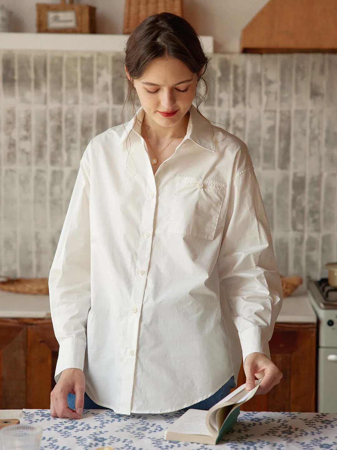 Tubular Body Construction Blanche White Blouse