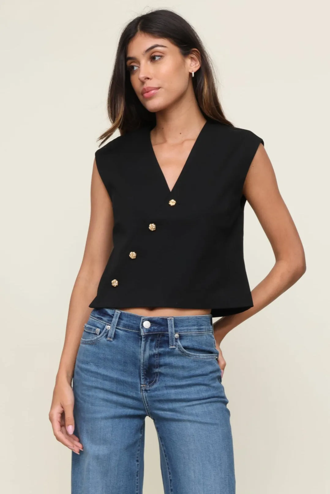 Minimalist Stitching BreathableBackVents Ruby Asymmetrical Vest