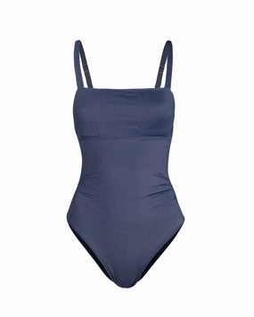 Solar Reflective Fabric Layer Pool Essentials Jori One Piece In Indigo Twill