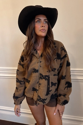 Casual Feel Reinforced Elbow Patches Run Wild Sherpa Jacket