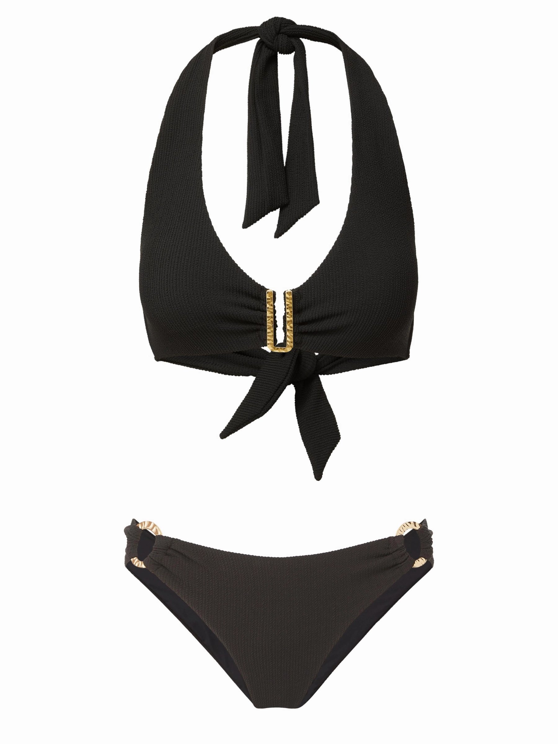 Melissa Top   Ring Trim Bottom in Black Texture Mold Resistant Lining