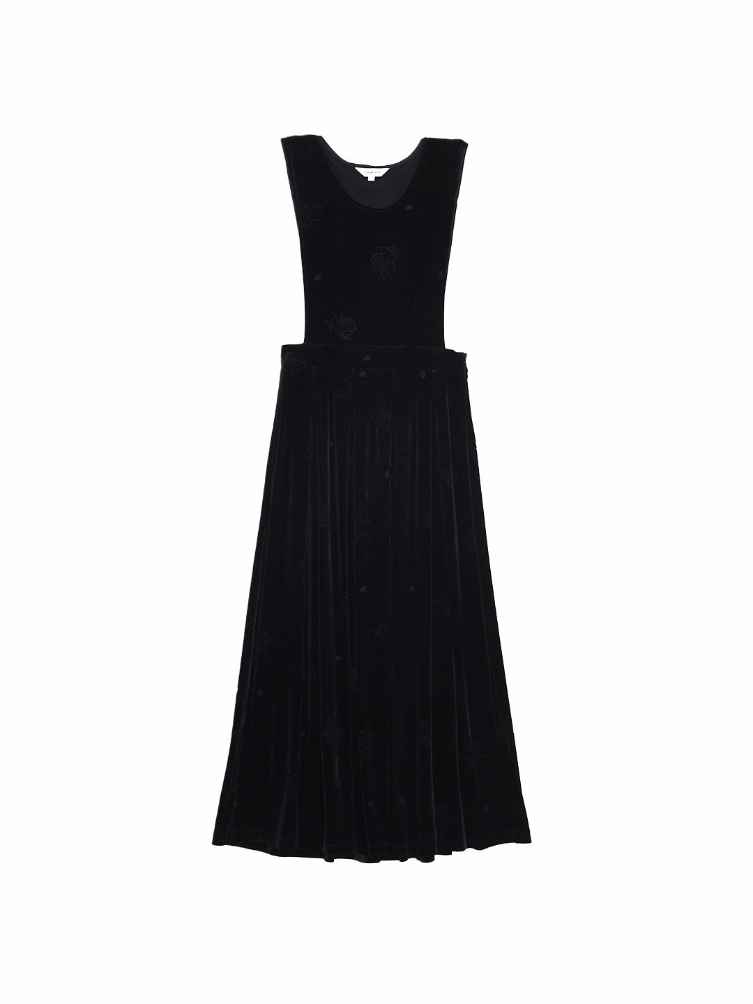 ColorfastMaterial Antibacterial Treatment Jazlyn Round Neck Velvet Sleeveless Dress