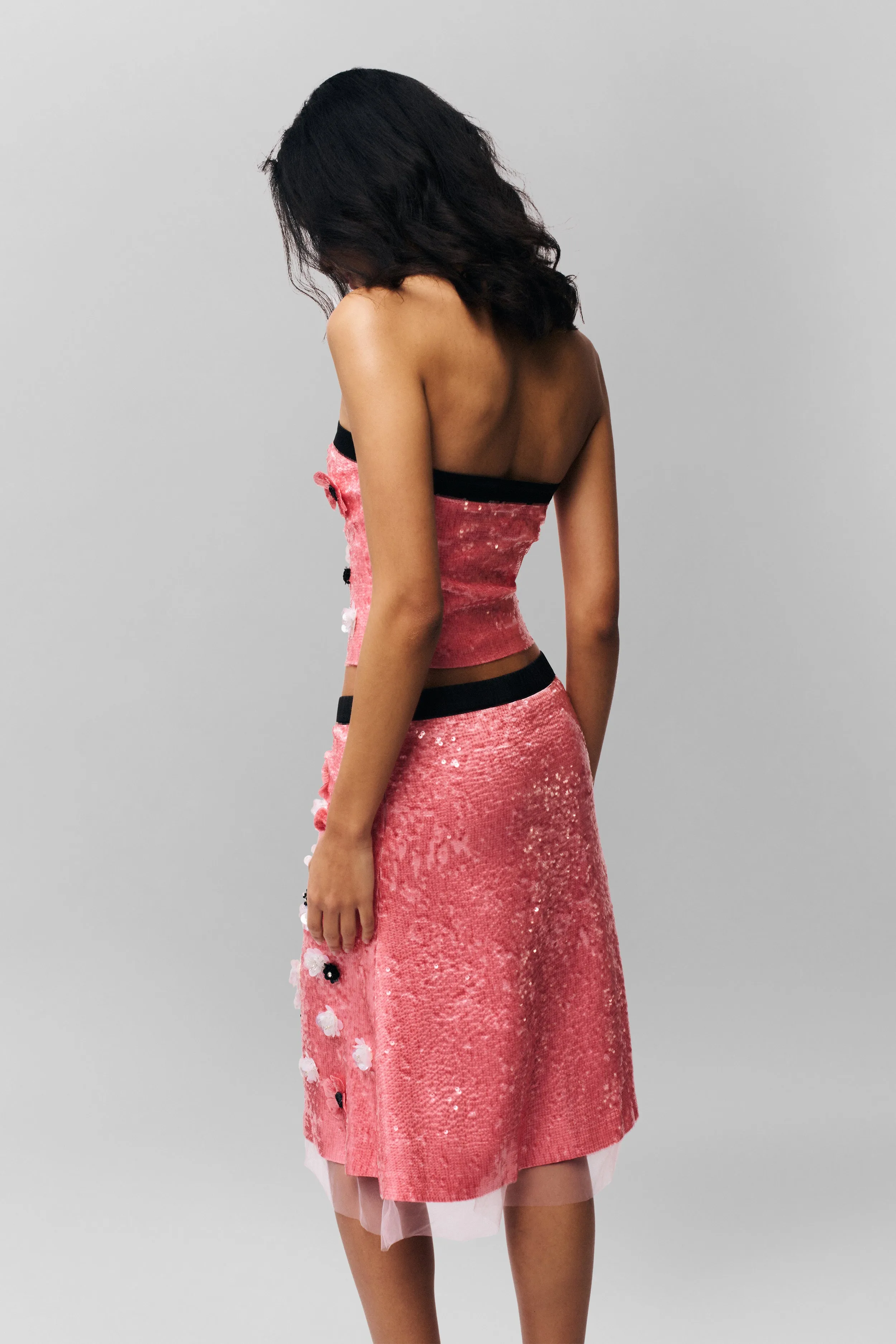 Fade Resistant Dye Ambroise Sequin Tube Top