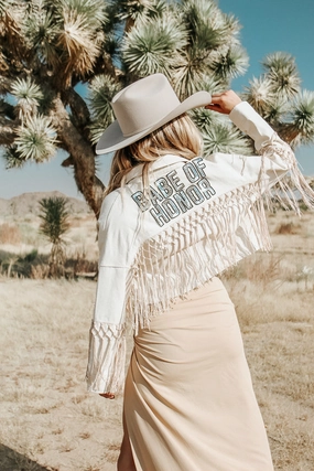 retro look NonBulkyLayering Babe Of Honor Farrah Jacket- Cream