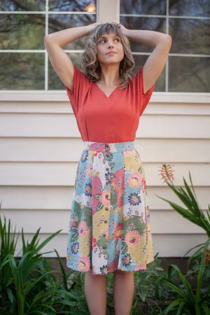 Dolman Top in Coral Challis NoSlip Grip