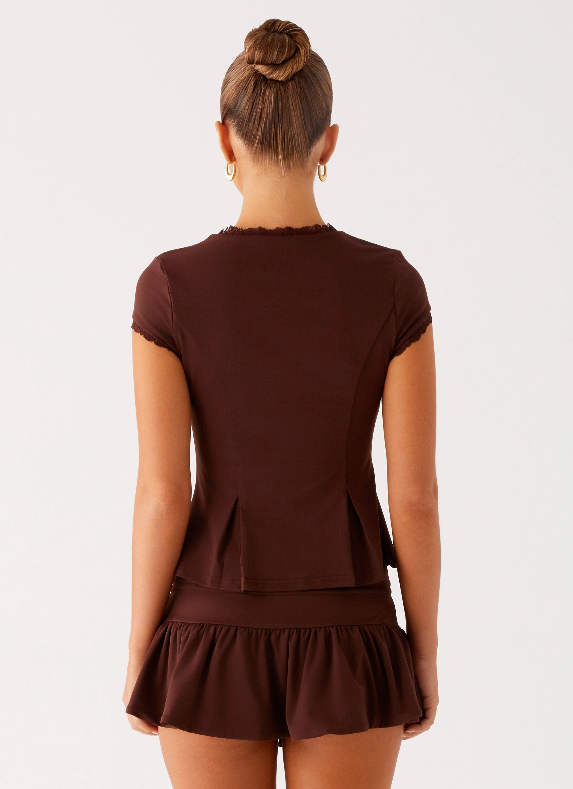 Thermal Regulation Fabric Landon Button Up Top - Chocolate