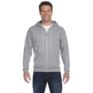 Anvil Men's Heather Grey Full-Zip Hooded Fleece