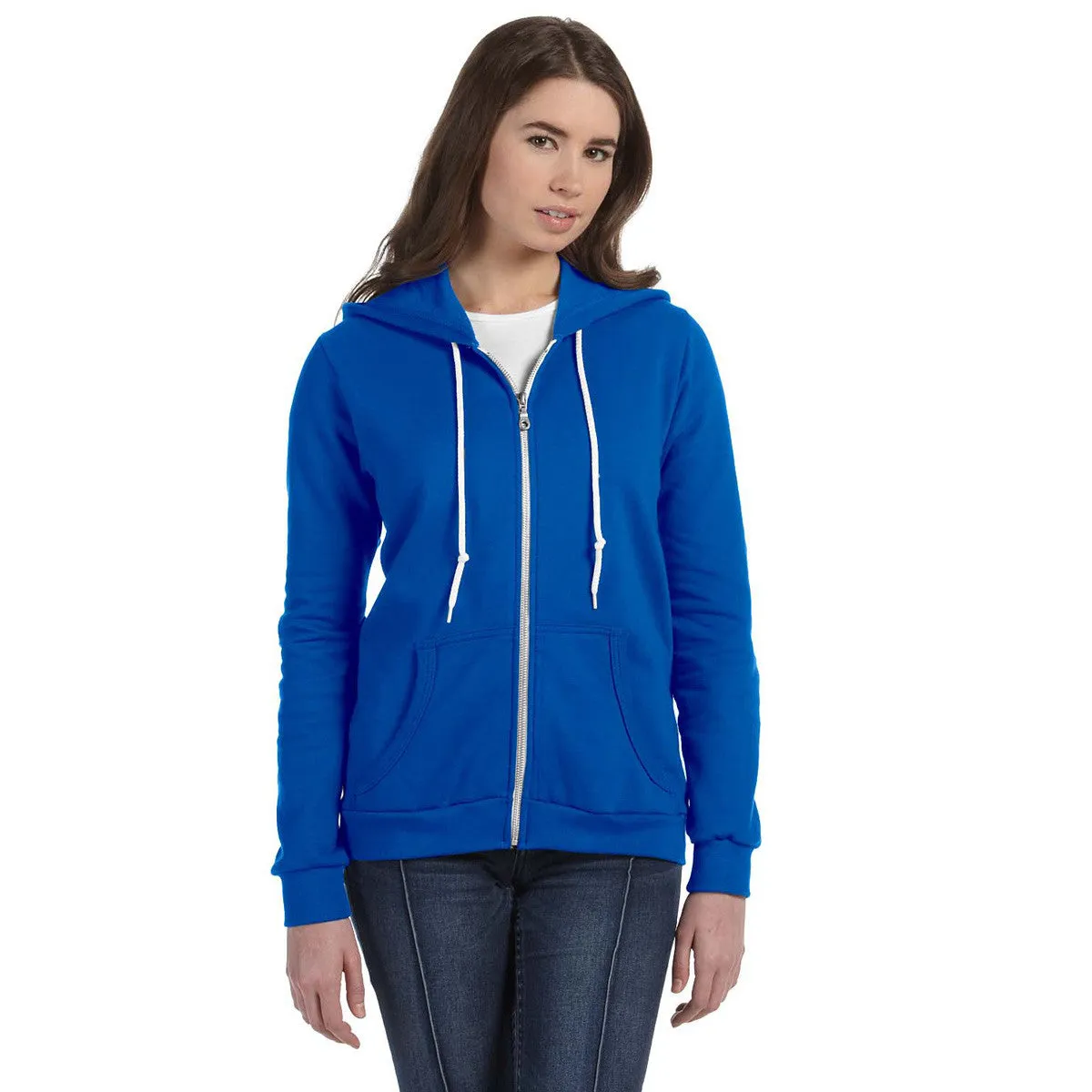 Anvil Women's Royal Blue Full-Zip Hooded Fleece