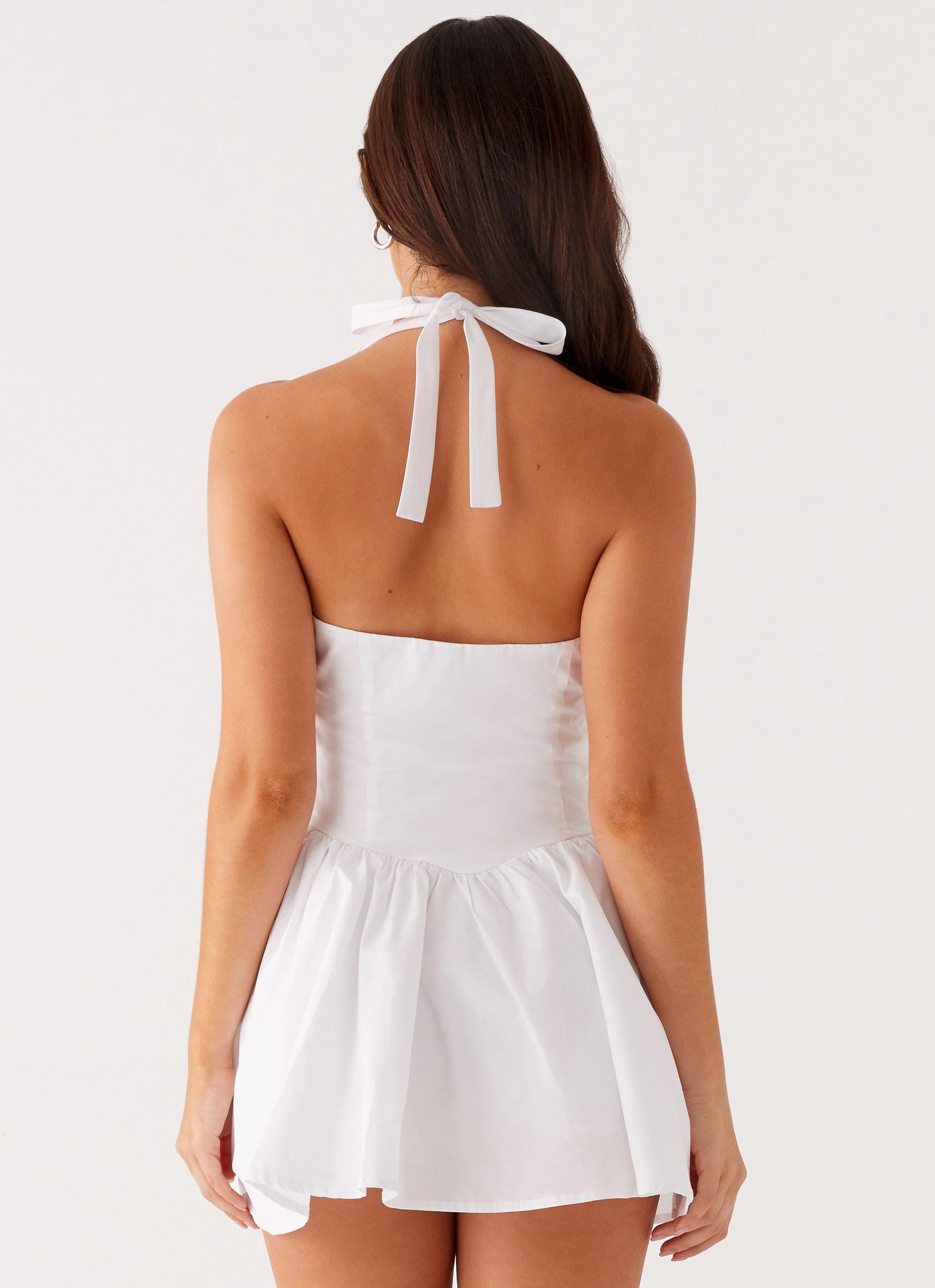 Anya Halterneck Mini Dress - Ivory Clean Outfit