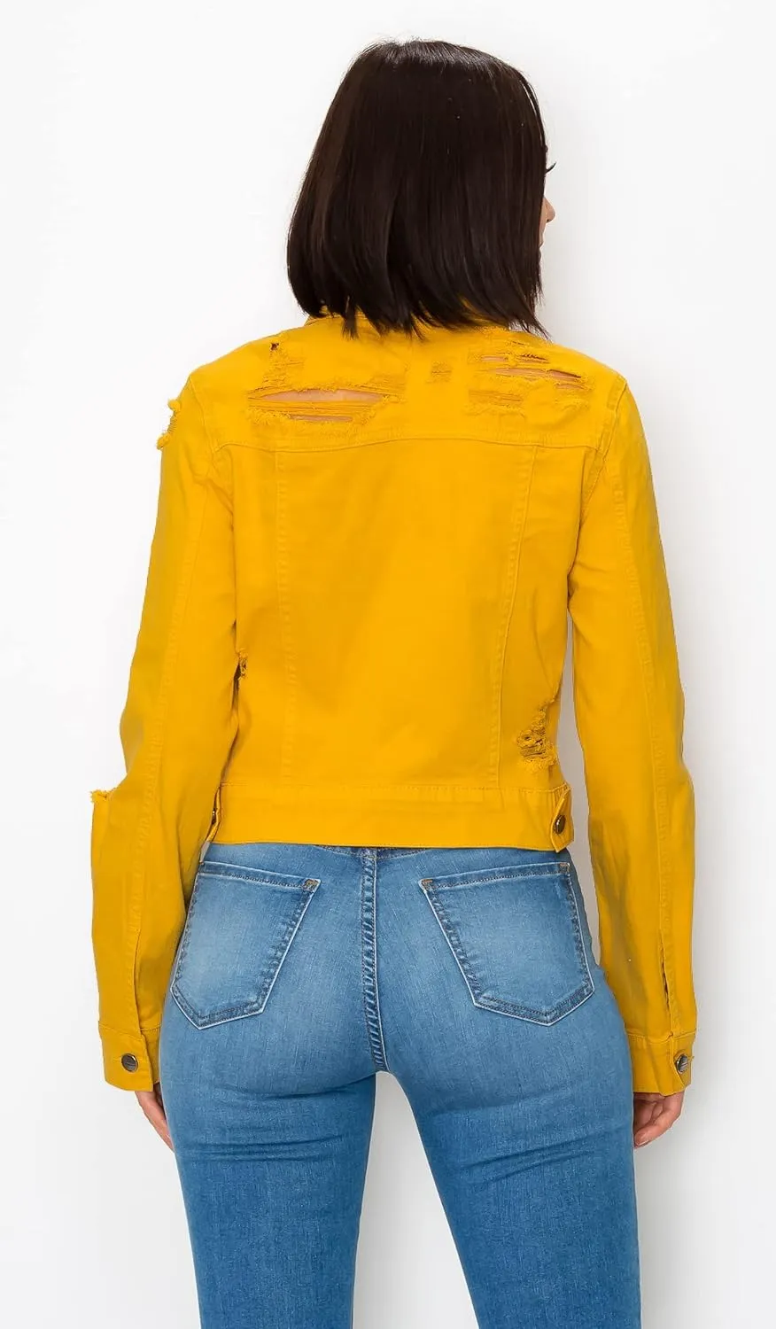 Aphrodite Denim Jacket for Women - Casual Fashion Stretch Button Down Stretch Trucker Jean Outwear