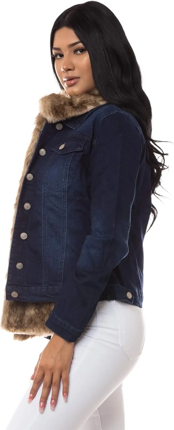 Aphrodite Denim Jacket for Women - Casual Fashion Stretch Button Down Stretch Trucker Jean Outwear