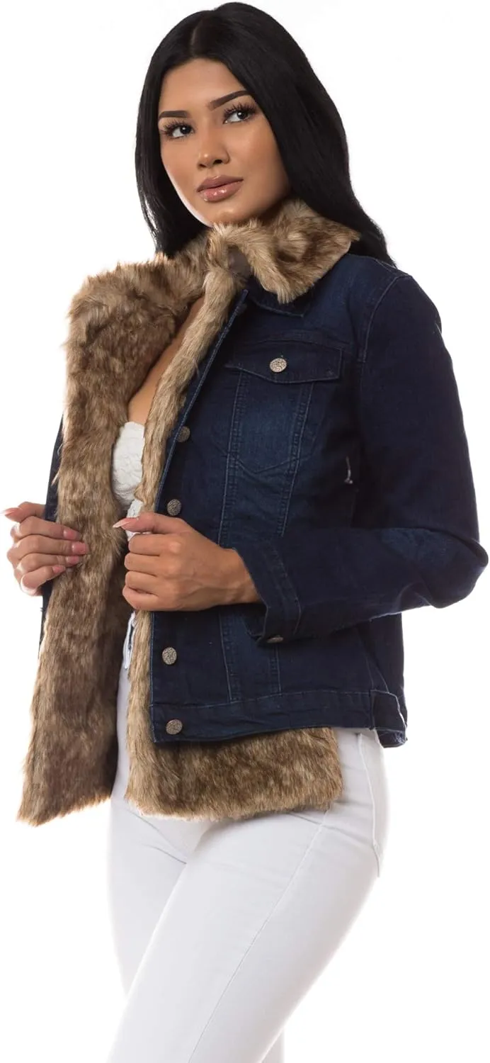 Aphrodite Denim Jacket for Women - Casual Fashion Stretch Button Down Stretch Trucker Jean Outwear