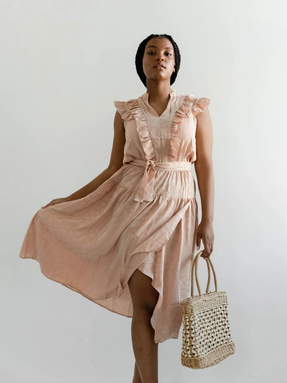 AntiFrayEdging Relaxed fit wear Apricot Daydream Dress