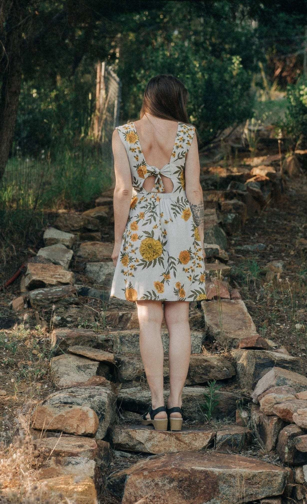 Timeless Look Casual Core Archie Dress in Oat Marigold Linen