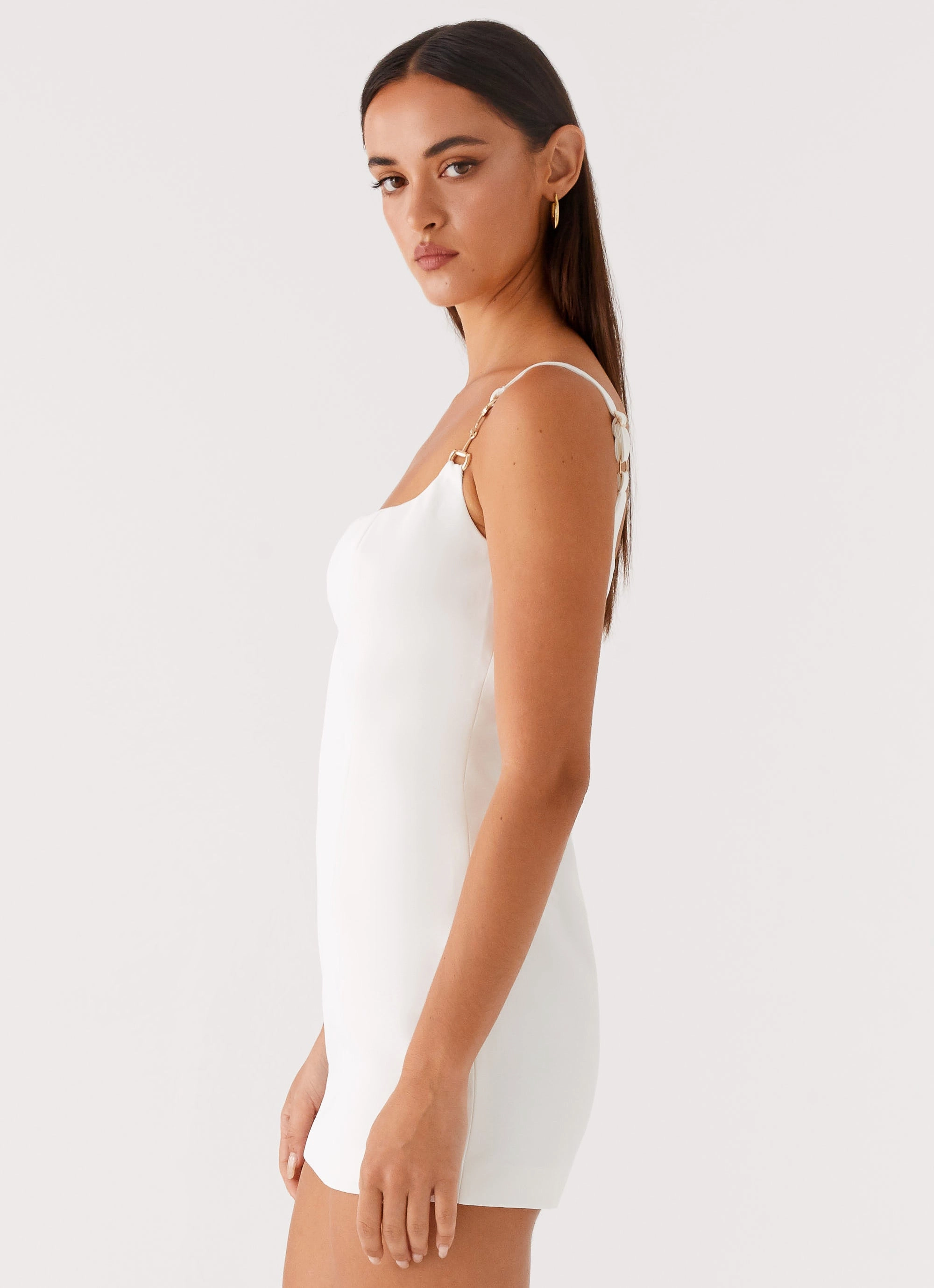 Aretha Mini Dress - White Cool Details Odor Resistant Treatment
