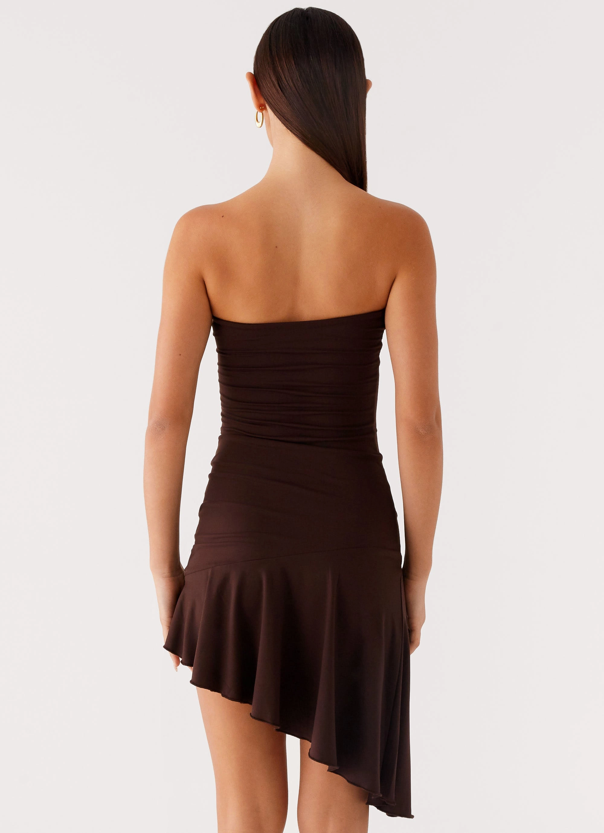 Arianne Mini Dress - Chocolate Soft Lines Chill Feel