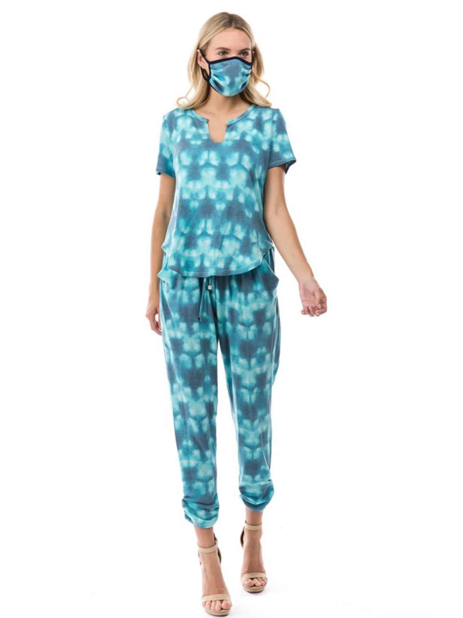 Ariella tiedye Top - Aqua. Clearance Final Sale!
