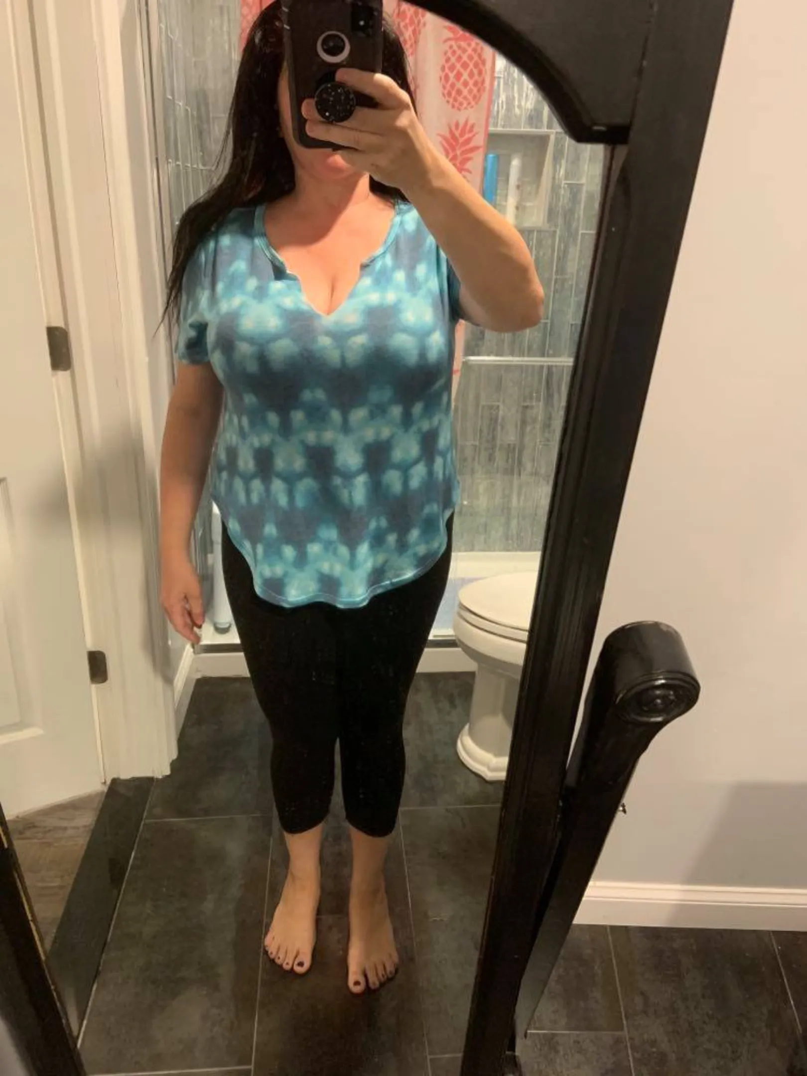 Ariella tiedye Top - Aqua. Clearance Final Sale!