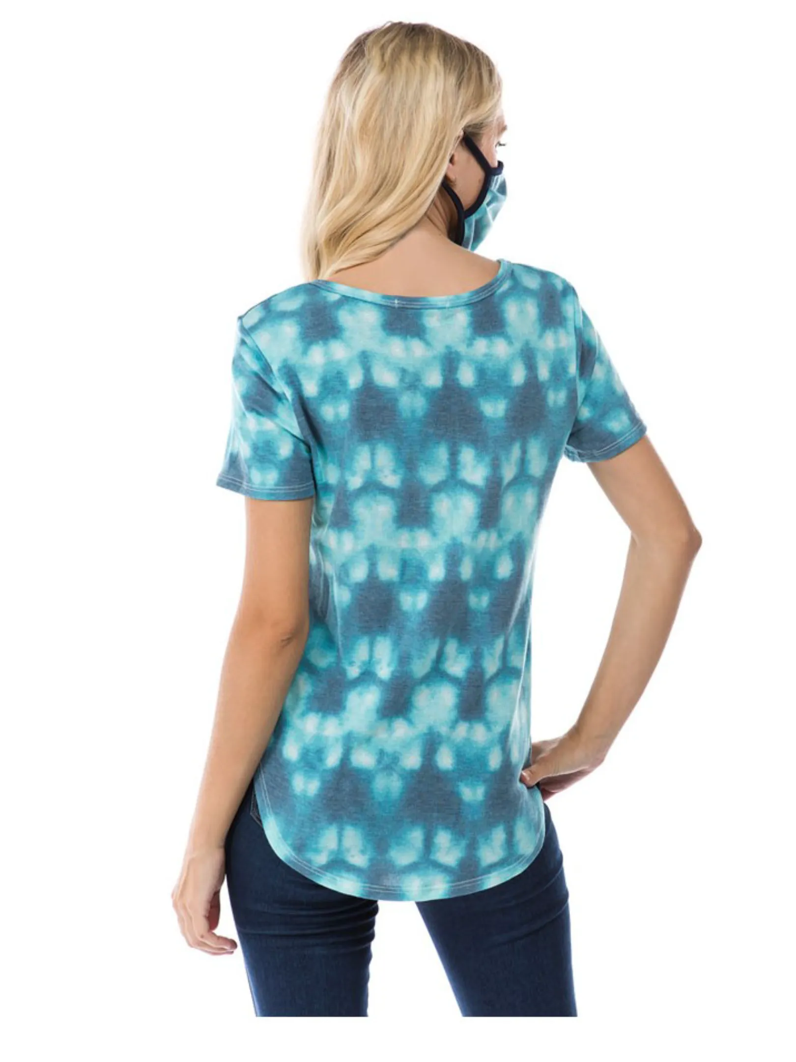 Ariella tiedye Top - Aqua. Clearance Final Sale!