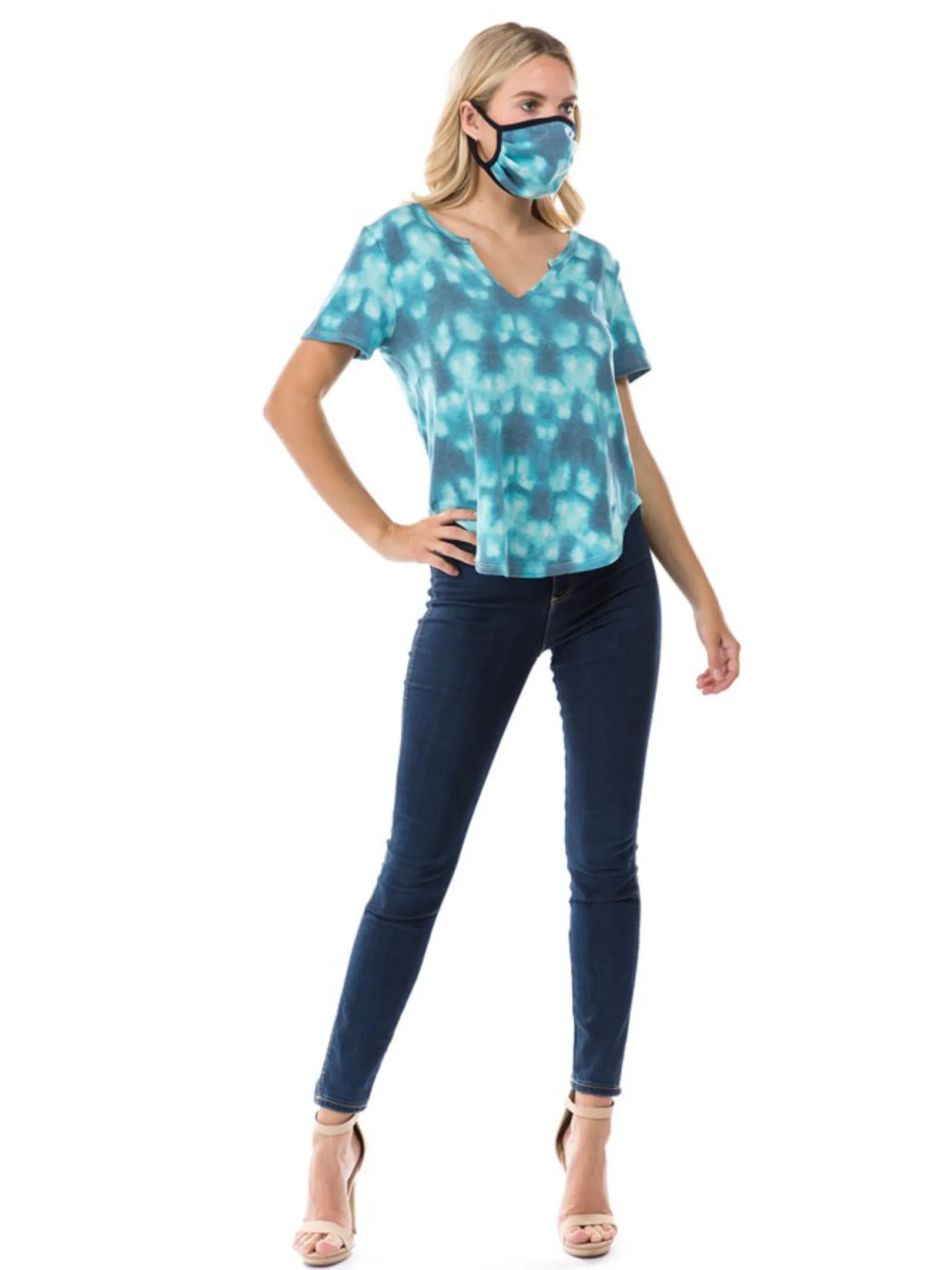 Ariella tiedye Top - Aqua. Clearance Final Sale!