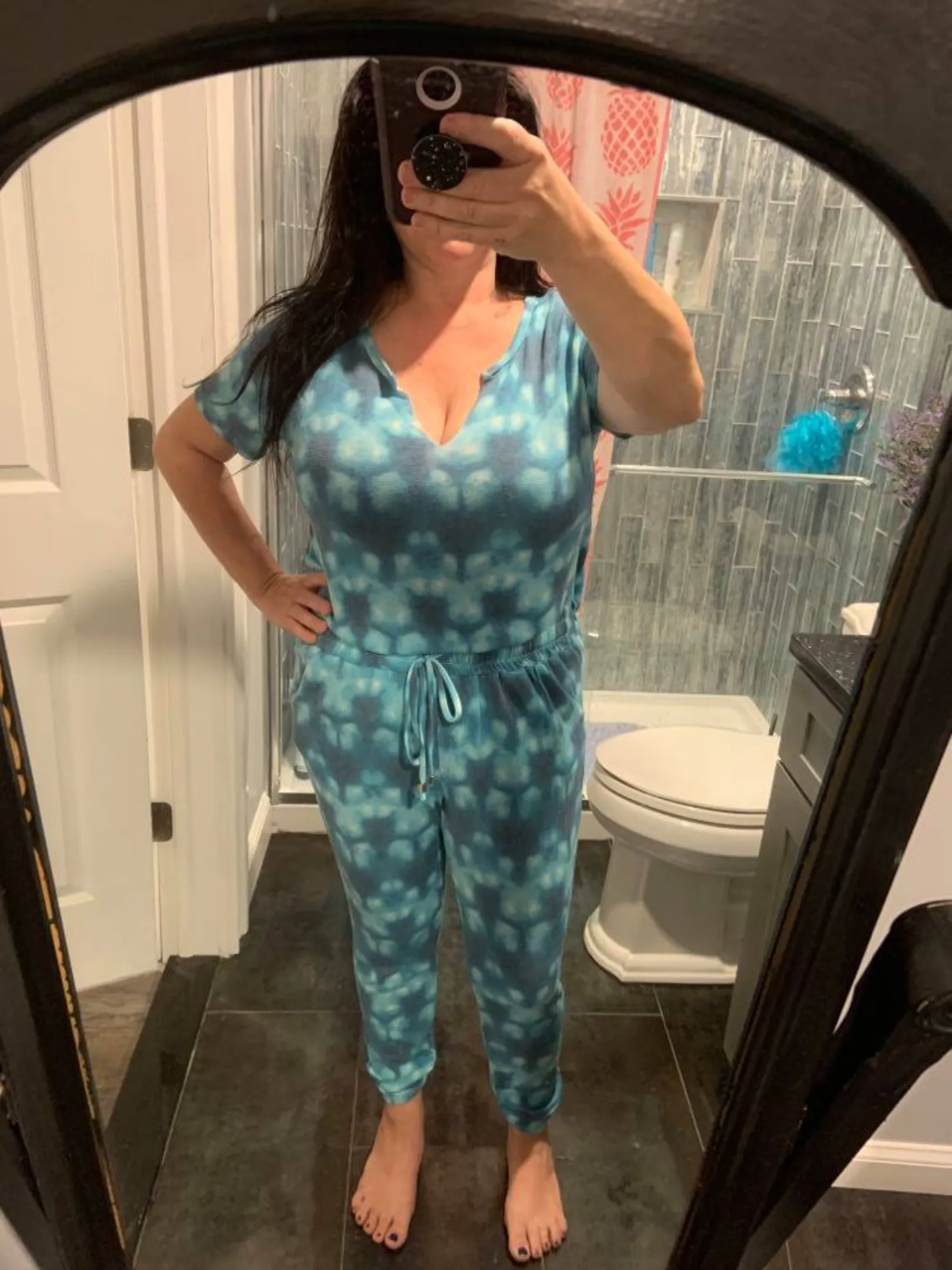 Ariella tiedye Top - Aqua. Clearance Final Sale!
